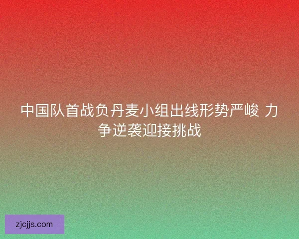 中国队首战负丹麦小组出线形势严峻 力争逆袭迎接挑战