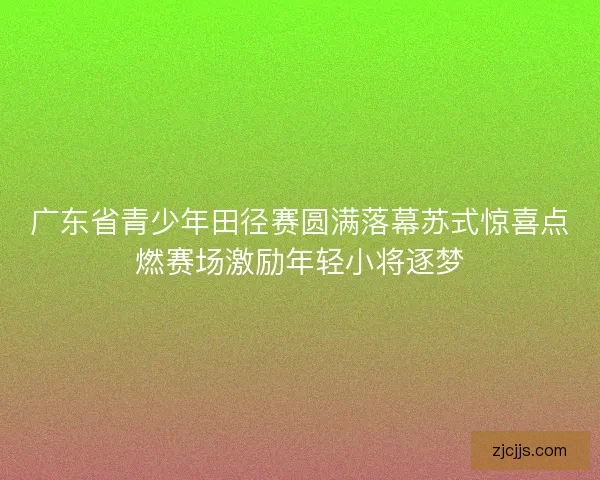 广东省青少年田径赛圆满落幕苏式惊喜点燃赛场激励年轻小将逐梦 广东省青少年田径赛圆满落幕苏式惊喜点燃赛场激励年轻小将逐梦